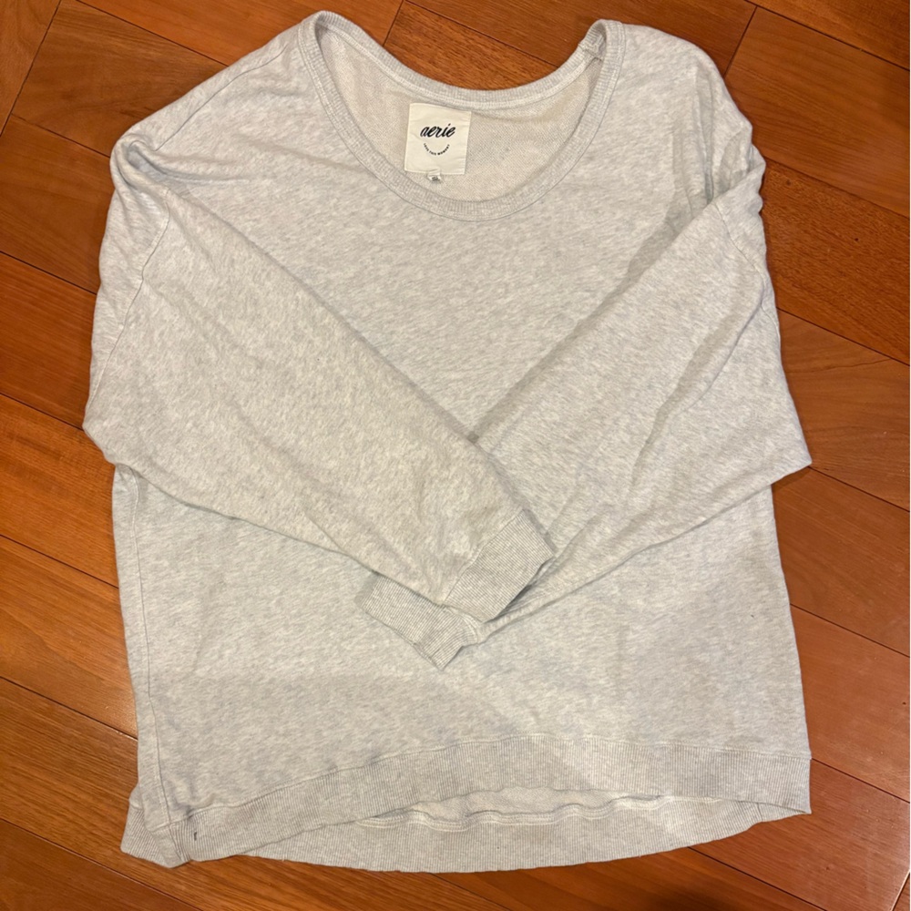 Gray, lightweight Aerie sweatshirt.